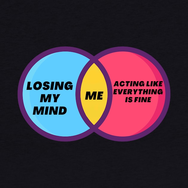 Venn Diagram of Me - Between Losing my mind and acting like everything is fine by Jean-Claude Venn-Diagram